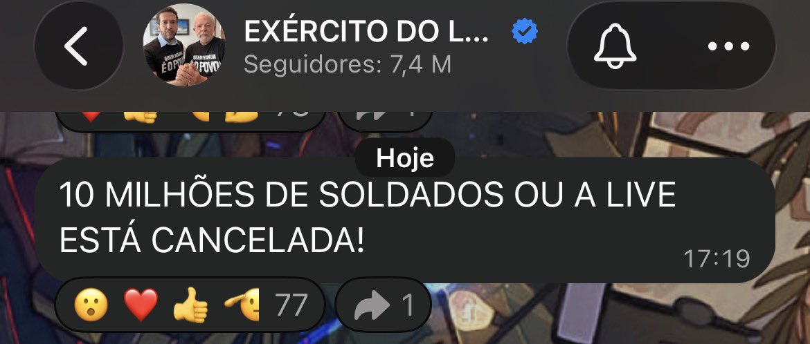 Brinous's tweet photo. Eu venho humildemente em nome do nosso general MALUCO, Janones, pedir POR FAVOR que entrem no #ExercitoDoLula o quanto antes https://t.co/IrkW4zzr3F