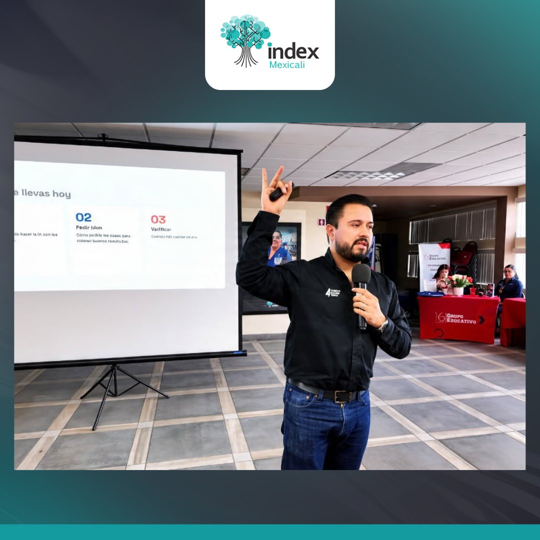 IndexMexicali's tweet photo. 🤖📊 En Index Mexicali se llevó a cabo el taller “IA para Finanzas”, impartido por Isaac González, Fundador y CEO de Cuatro Punto Cero.

Impulsando espacios de capacitación que acerquen nuevas herramientas a las empresas.

#IndexMexicali #IAParaFinanzas #InteligenciaArtificial https://t.co/WutHfnA4vM