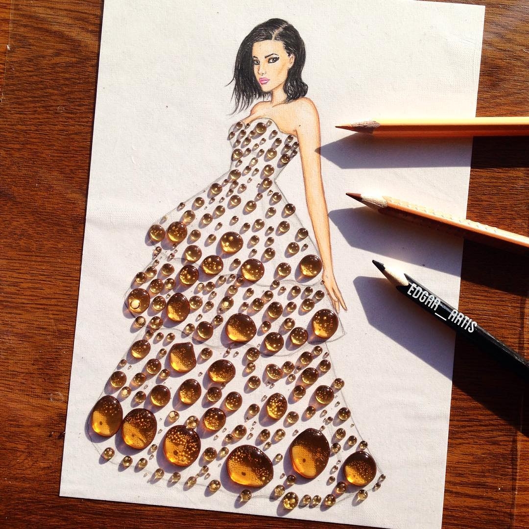 DesignStack_co's tweet photo. #Pepsi.  🍃️🌺️🍃️
#Drink - #Food Art Dress or Gown Drawing. By Edgar Artis. https://t.co/F2ej0W4SO1