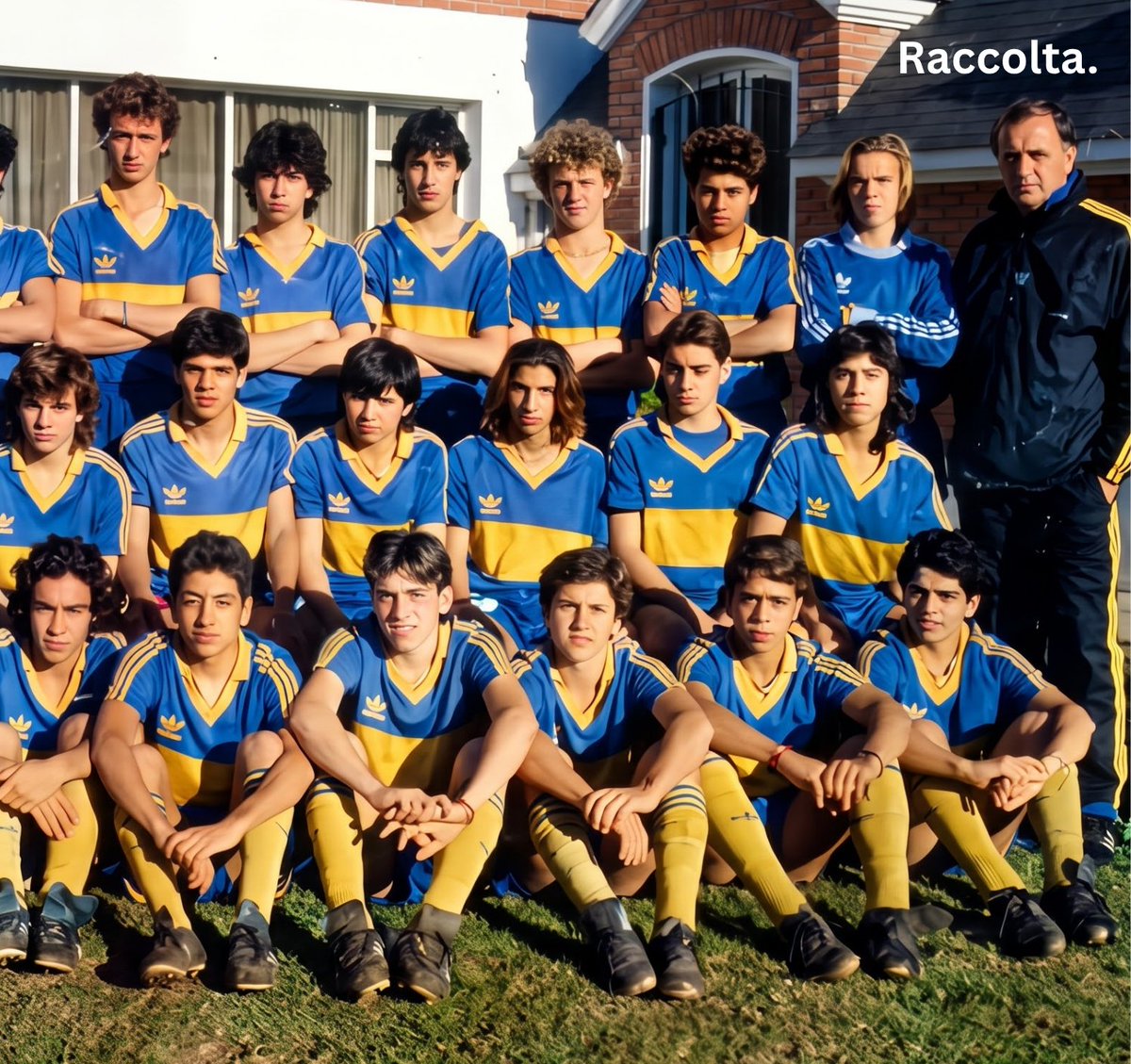 RaccoltaXeneize's tweet photo. Les dejo una más:
El primero empezando desde la izquierda en la fila de arriba es Leonardo Herrera, padre de Jagger. El 4to es el Vasco y al final tenemos a Marzolini. Categoría 1975 posando en la Candela. 
Historia pura del CABJ https://t.co/u6NJ5zjVvI