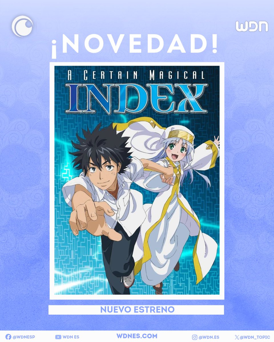 WDN_Topic's tweet photo. 📺 | Anime
Las primeras dos temporadas de "A Certain Magical Index" ya se encuentran subtituladas en Crunchyroll. #Anime #Crunchyroll https://t.co/ywyS1GWB2t