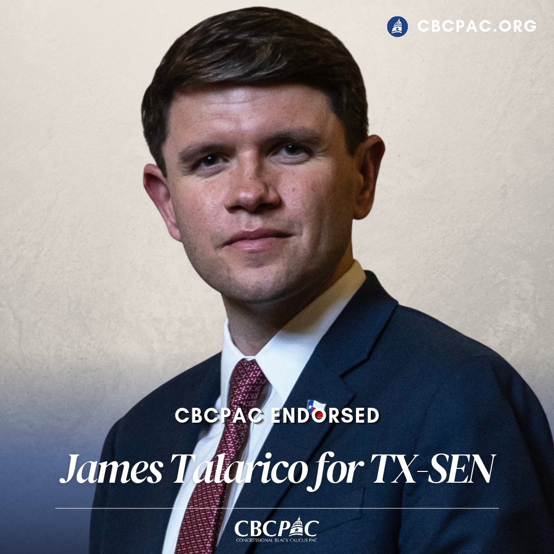 CBCPAC's tweet photo. Texas, have you met @jamestalarico? The former public school teacher serves in the Texas House, studies at seminary, and talks about faith, compassion, and public schools in a way that makes people lean in. CBCPAC is proud to endorse him for U.S. Senate. From the Rio Grande to the Panhandle, the energy is building.