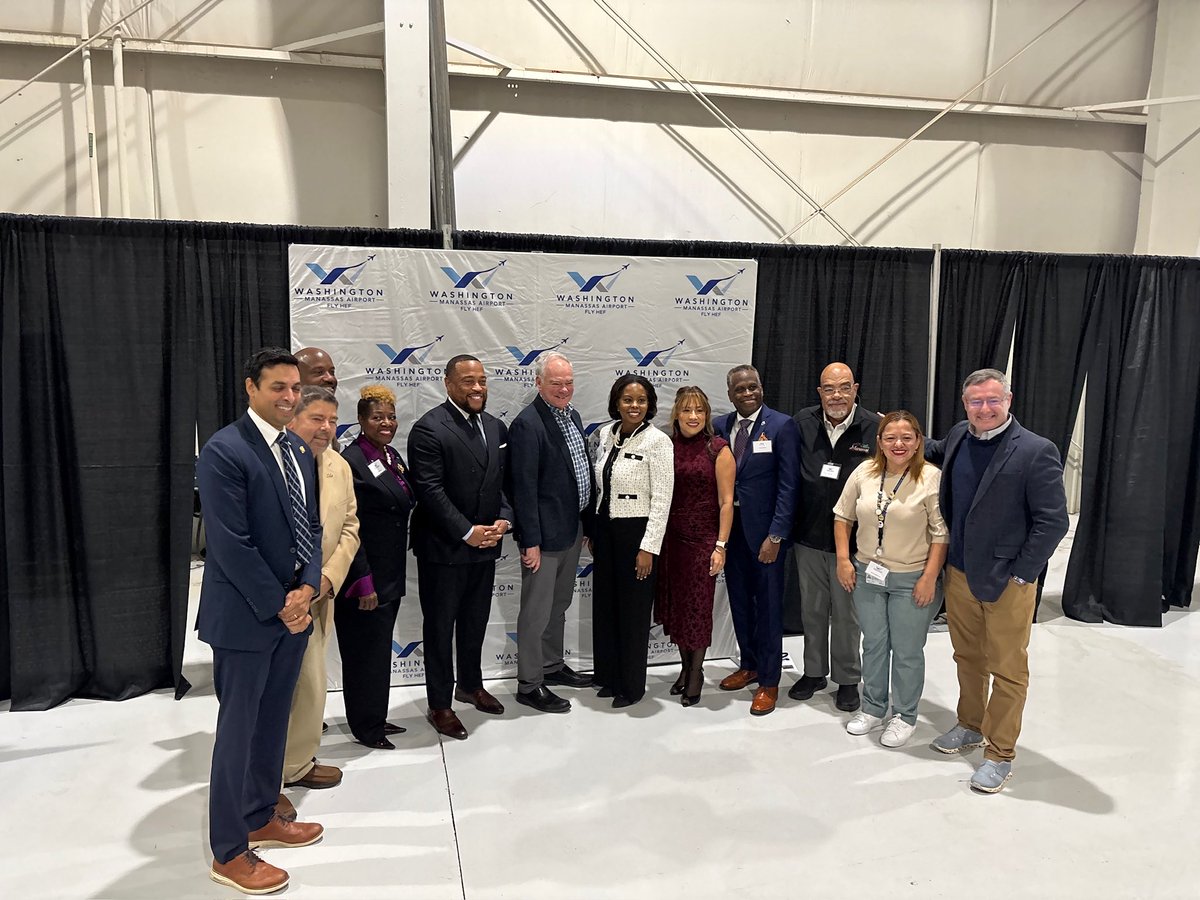 RepVindman's tweet photo. On Tuesday, I was glad to join @SenTimKaine, @RepSuhas, and community leaders for the Washington Manassas Airport's new air traffic control tower groundbreaking!

Airports like this one support local jobs, connect businesses, and help drive our regional economy.

I'm looking forward to the day I can make a short drive to Manassas and hop on a commercial flight in the near future!