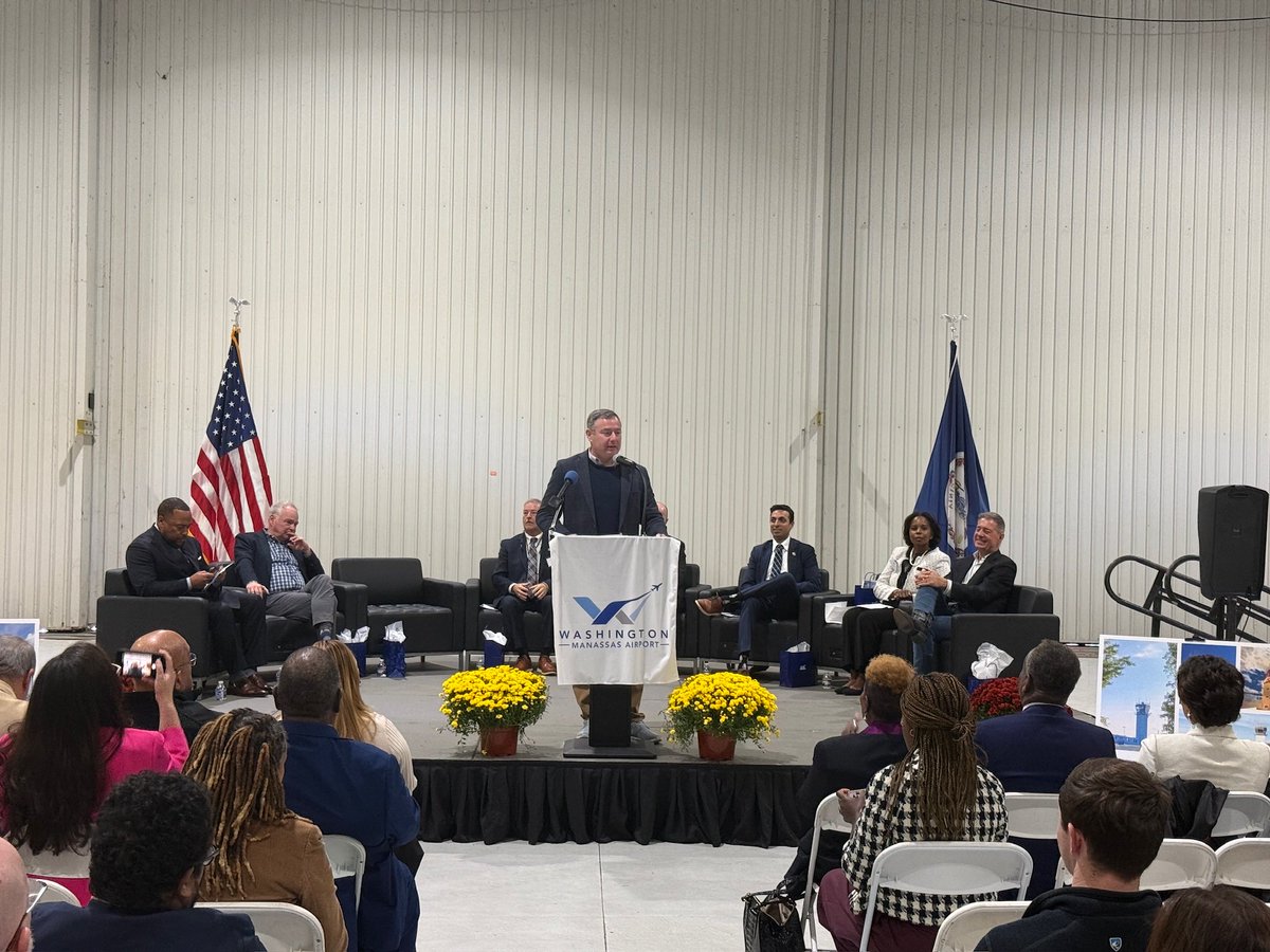 RepVindman's tweet photo. On Tuesday, I was glad to join @SenTimKaine, @RepSuhas, and community leaders for the Washington Manassas Airport's new air traffic control tower groundbreaking!

Airports like this one support local jobs, connect businesses, and help drive our regional economy.

I'm looking forward to the day I can make a short drive to Manassas and hop on a commercial flight in the near future!