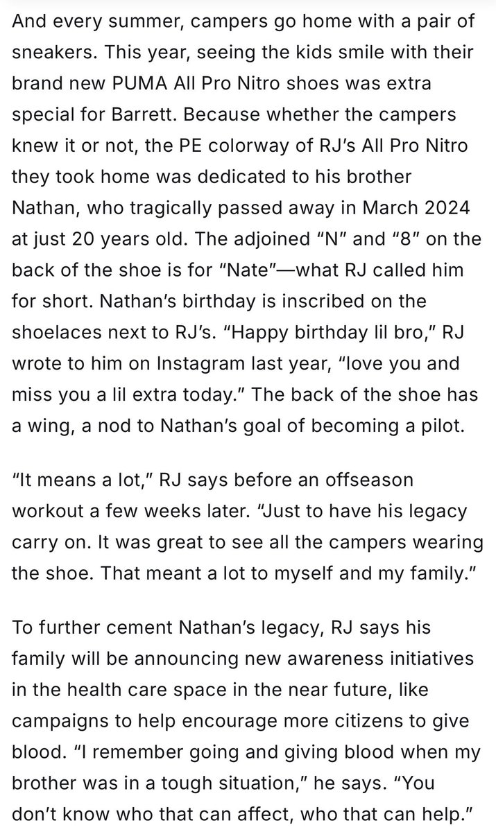 OmerOsman200's tweet photo. Honest to God, I’m so thankful RJ Barrett is Canadian, and is a Toronto Raptor. I will never, ever, ever hate RJ, ever. Only love.

I know Nathan is seeing this from heaven and smiling. Rest in Power, Nathan.❤️🙏

Shoutout to Puma as well. Mad respect. https://t.co/VQyRLRAhy6