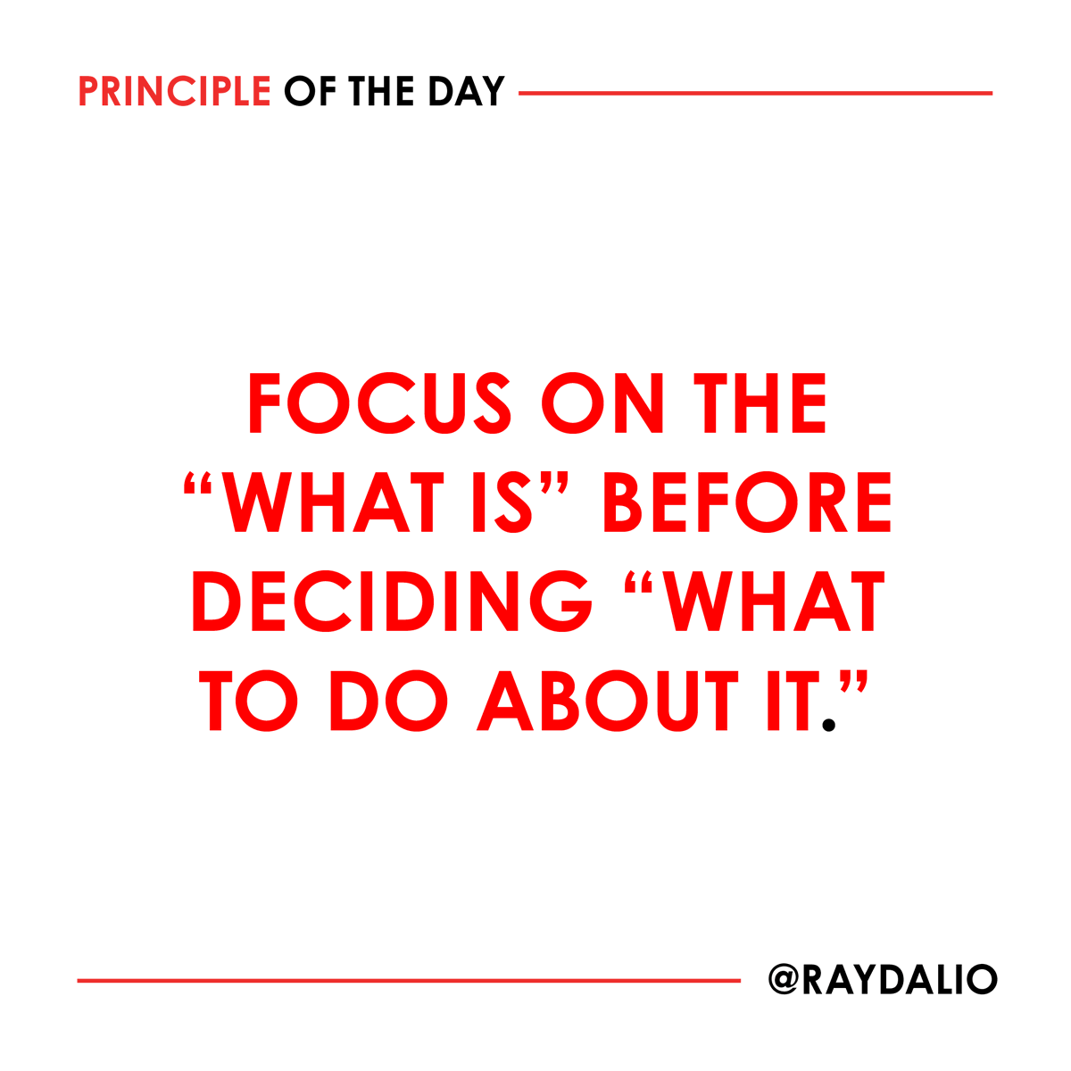 RayDalio's tweet photo. It is a common mistake to move in a nanosecond from identifying a tough problem to proposing a solution for it.

Strategic thinking requires both diagnosis and design. A good diagnosis typically takes between fifteen minutes and an hour, depending on how well it's done and how complex the issue is. 

It involves speaking with the relevant people and looking at the evidence together to determine the root causes. #principleoftheday