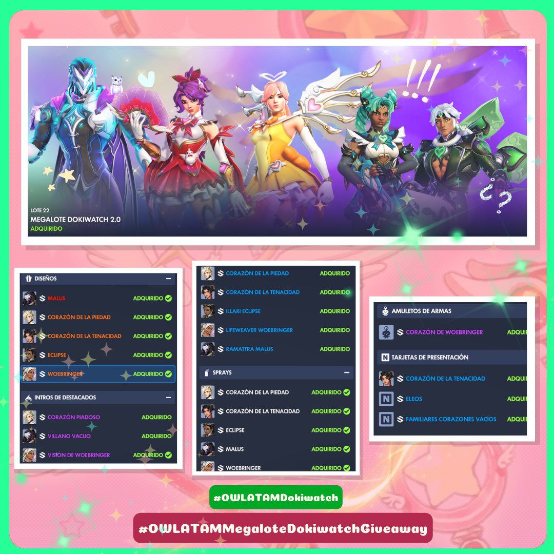 naomiipie's tweet photo. WOWOWOWO mil gracias @OverwatchLATAM y Blizzard por los códigos de DokiWatch ✨ volveré a mis pininos de main Ram👀✨
 ¿cuál fue tu fav?
Sorteo pronto 🔜 
#OWLATAMMegaloteDokiwatchGiveaway | 
#OWLATAMDokiwatch https://t.co/Mkap8Ugbyg