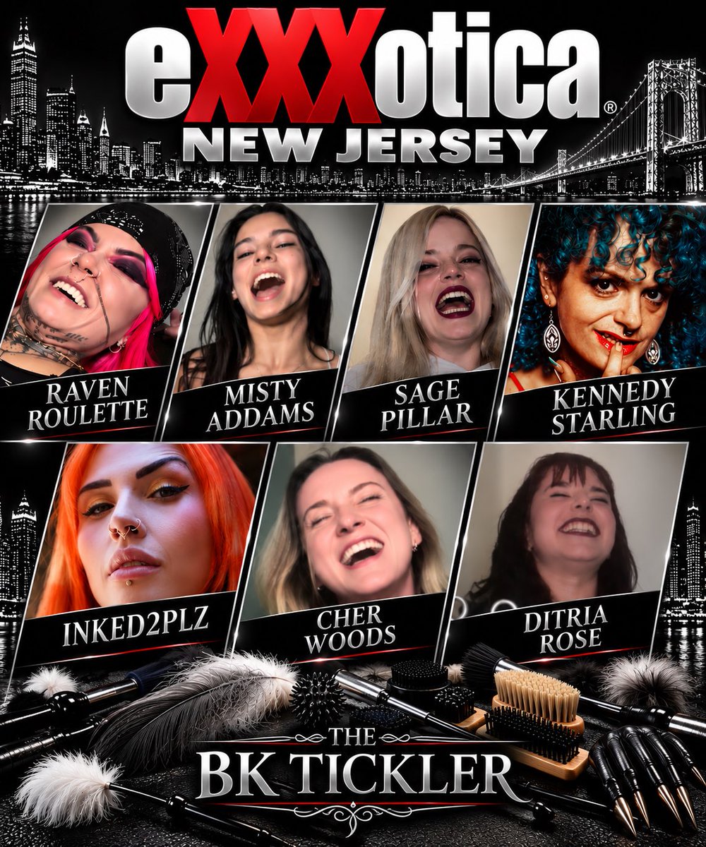 TheBKtickler's tweet photo. The elite lineup for set for Exxxotica NJ! I’m ready for an intense fun-filled weekend… although to be honest… I’m exhausted already just thinking about it. 🥵🤣 I hope they’re ready. 😈 stay tuned… 

@RavenRoulettex 
@addams_misty 
@SagePillar_xoxo 
@kennedydarlingx 
@Inked2plz 
@cherwoodsxo
@ditriarose