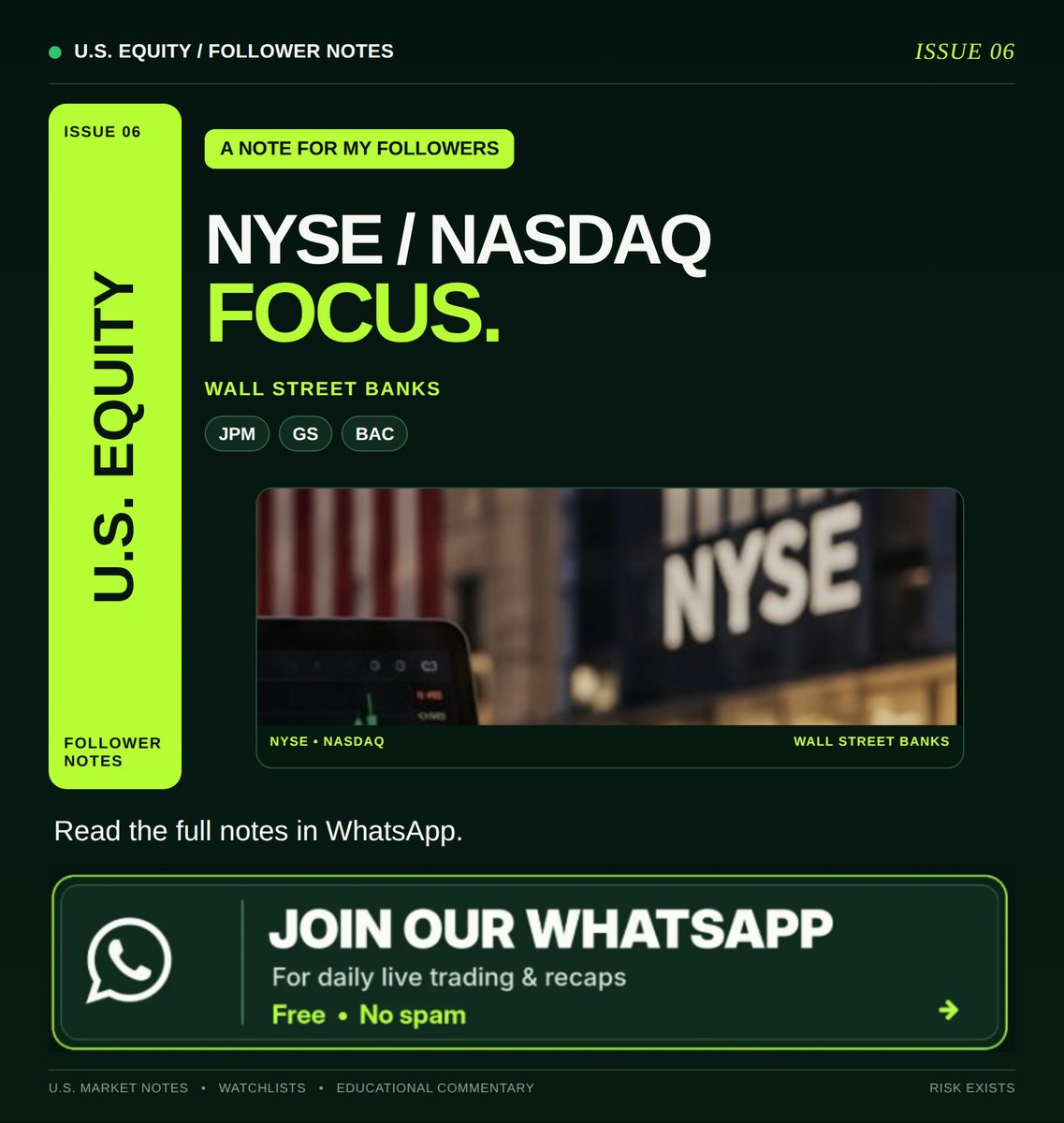 tatsuya_three's tweet photo. Today only, my U.S. stock entry-timing notes are open to followers who join me on WhatsApp. Read what helps me avoid chasing a fast move and claim today's follower bonus 👇 👇 https://t.co/L7viV0TMI3 https://t.co/Xf6L10fb4I