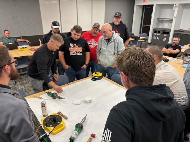 GrantWoodAEA's tweet photo. Last week, Region 10 CTE RPP Applied Science PD attendees explored career pathways at Kirkwood Community College, touring its automotive technology shop, auto collision program, and aviation hangar. These experiences help educators connect classroom learning with industry needs! https://t.co/ZP4XXy34kg