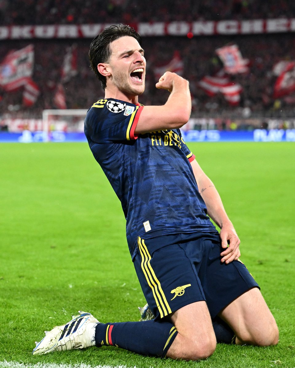 brfootball's tweet photo. Declan Rice's first goal of the season earns Arsenal a point at Bayern 💪 https://t.co/lVk6X1aPkw