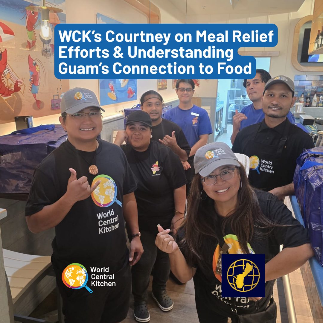 WCKitchen's tweet photo. WCK teams are serving meals in Guam after Typhoon Champi impacted the island, but this is far from our first time in the region. In fact, our teams have responded to three typhoons in the Mariana Islands this year alone. Hear from WCK's Courtney about the partnerships we've built, the flexibility we need, and her favorite local foods from @kuamnews: https://t.co/fJTZb69fC2