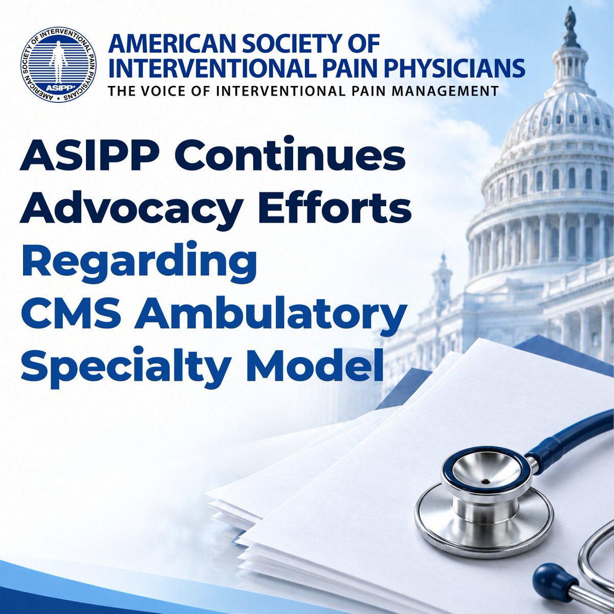 ASIPP's tweet photo. ASIPP is actively working to address serious concerns surrounding the Centers for Medicare &amp; Medicaid Services’ Ambulatory Specialty Model (ASM), scheduled to begin January 1, 2027.

Read more: https://t.co/GX7VbTxdba https://t.co/hpJKXT3Wei