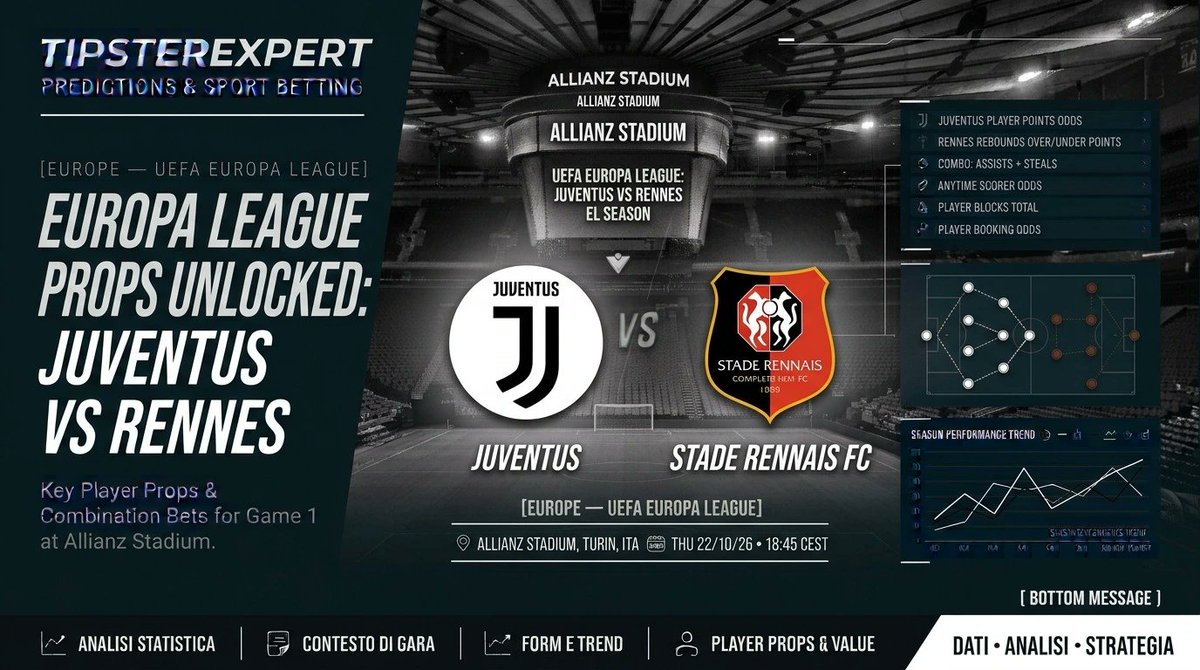 Deepnightpress's tweet photo. Europa League, Allianz Stadium: Juventus vs Rennes Player Props #JuveSRFC #UEL #EuropaLeague #JuventusVsRennes #FootballPlayerProps #PropBets #ValueBet #Tipstereco

https://t.co/mjibfjZmuv https://t.co/3mQAmSksf7