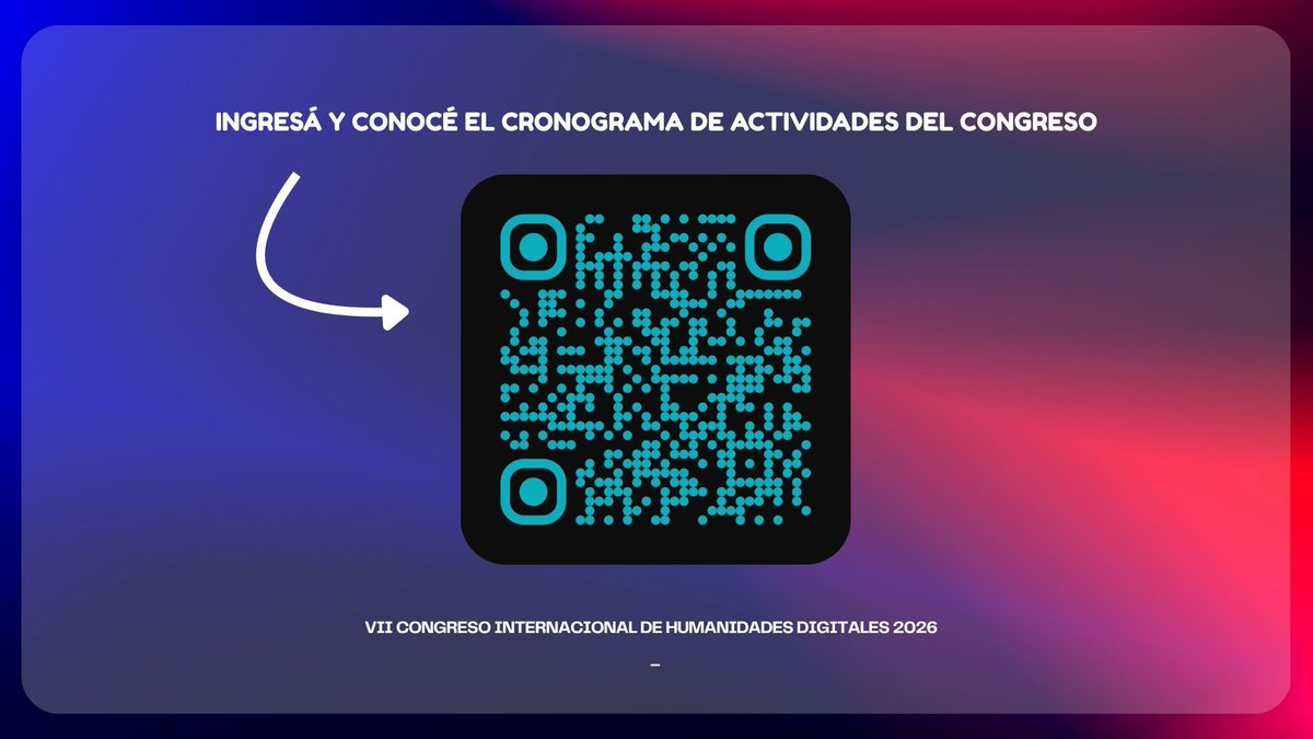 aahdArg's tweet photo. 📲 ¡YA PODÉS CONSULTAR EL CRONOGRAMA DEL VII CONGRESO DE LA AAHD!

Creamos un espacio web para que puedas conocer las actividades, explorar las propuestas y organizar tu participación en el congreso.

#HumanidadesDigitales #UNRN #Viedma #CongresoAAHD https://t.co/yiVqSZ6bJX