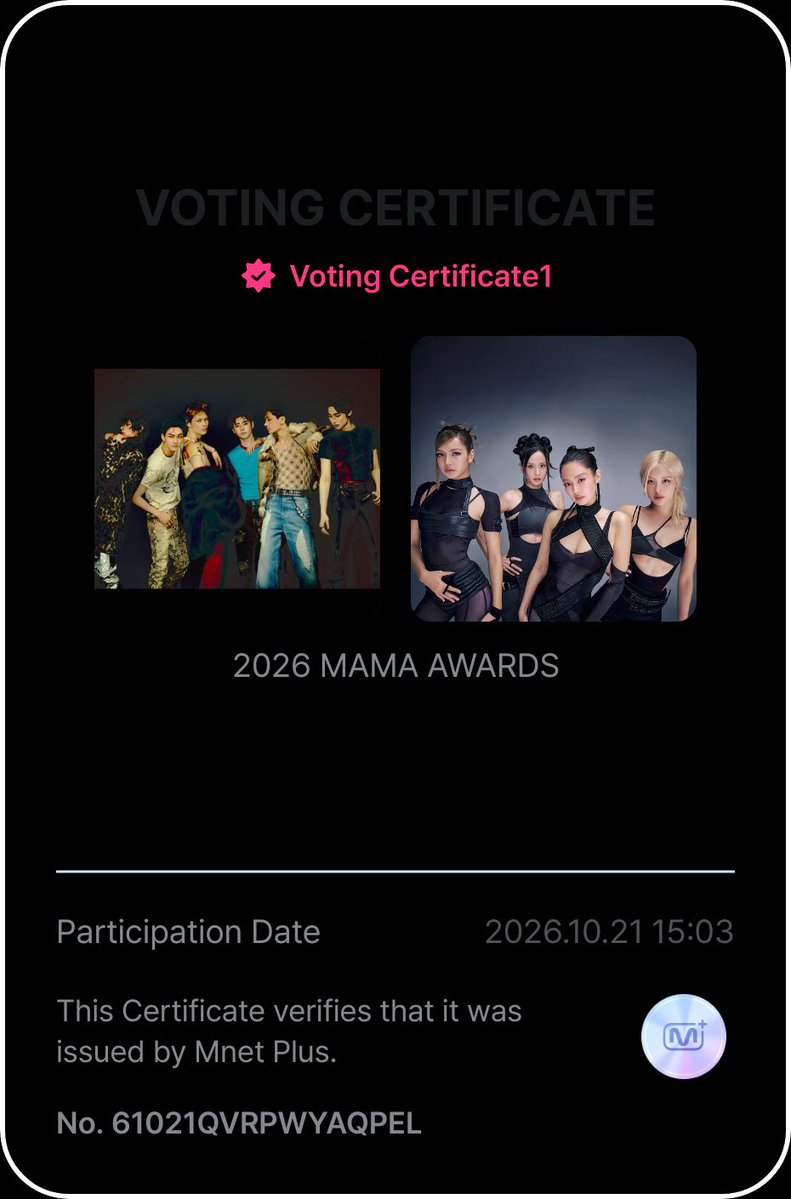1kjn_'s tweet photo. Voten por las chicas 

I vote #BLACKPINK for Fan’s Choice Female at #2026MAMAVOTE https://t.co/XJ7HE2hXbf