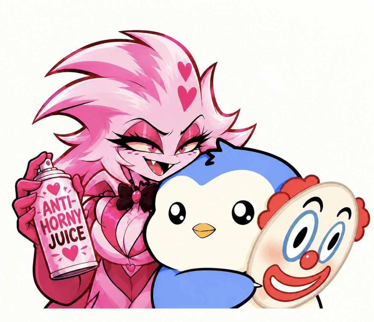 AntiHornyJuice's tweet photo. Moxxie unmasks all who are deemed shady https://t.co/V5EtOA71O2