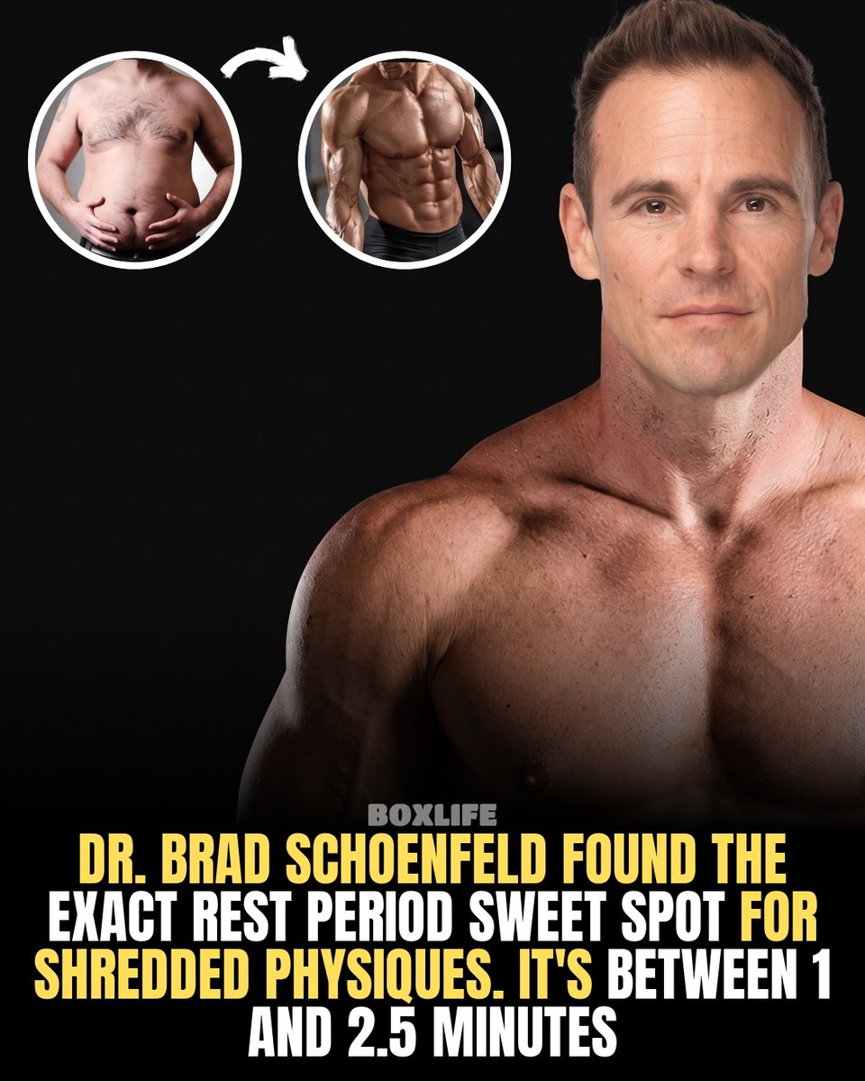BoxLifeMagazine's tweet photo. top eating by 7:30 PM and maintain a 500-calorie daily deficit—this simple rule removes willpower from getting shredded.

A four-day split balancing upper and lower body strength with hypertrophy work, plus strategic cardio, reveals visible muscle definition most people nev https://t.co/XkBXzsZiZ1