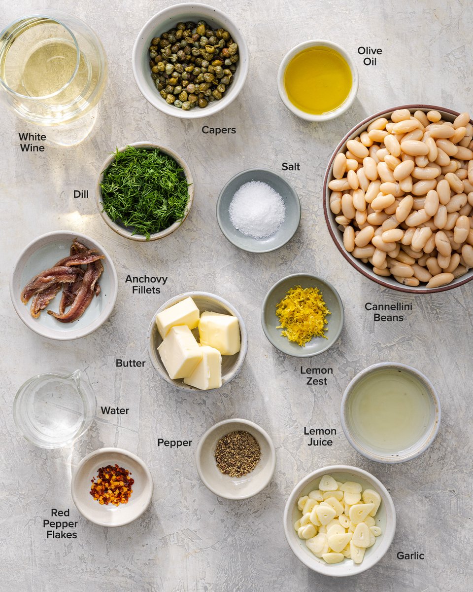 TestKitchen's tweet photo. Dill lovers, this one’s for you. Our Piccata Beans are a plant-forward riff on chicken piccata, with all the briny, lemony flavor in a pot of creamy beans. https://t.co/XnBtrsbrmI https://t.co/XaPKzCMcrR