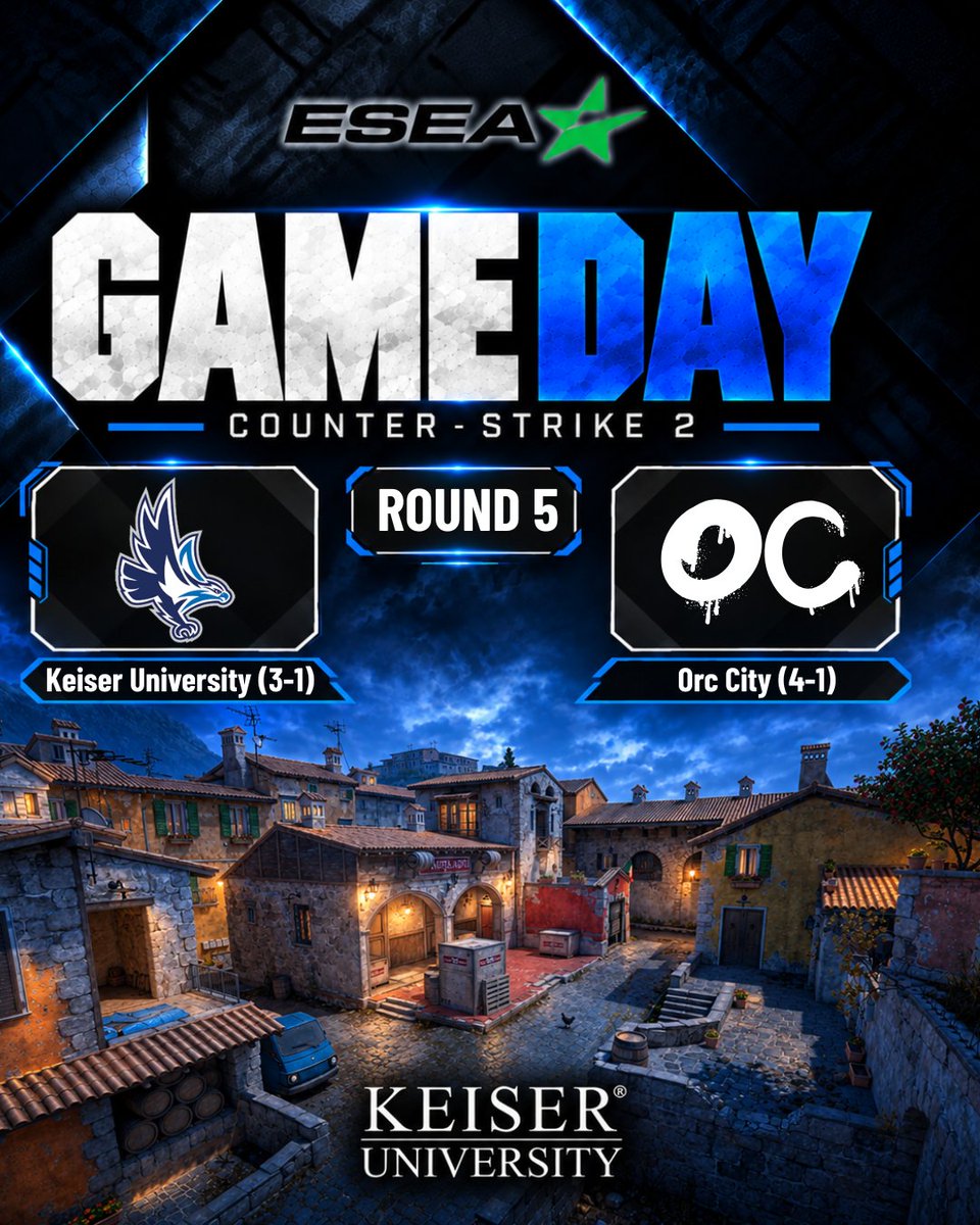 KUPEM_Esports's tweet photo. We are back with another ESEA Counter-Strike 2 Match tonight at 8:30 pm!
Your Seahawks (3-1) will take on Orc City (4-1) in ESEA Open 9-10 Round 5.
Wish our boys luck this evening!
#KUWIN #CS2 #ESEA https://t.co/WhVtPNXswl