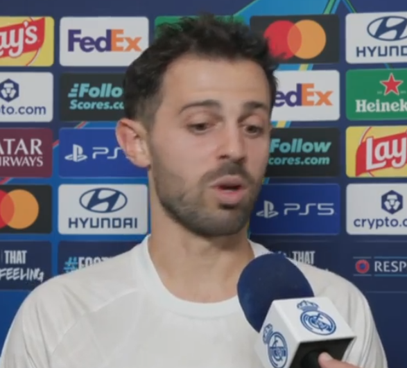 theMadridZone's tweet photo. 🚨 Bernardo Silva: "I'm very happy to score my first goal for Real Madrid, especially since it came here at the Bernabeu, which is always special." https://t.co/MTDWx5drwl