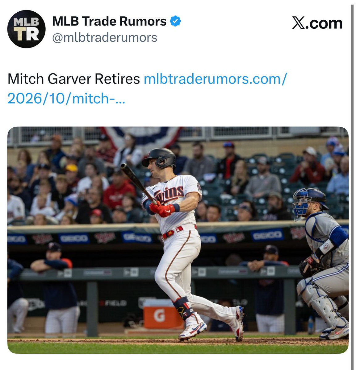 RightOnRangers's tweet photo. Congrats to Garv Sauce on a solid career. Will never forget Garver’s grand slam in Baltimore or his ground ball single in Arizona en route to our first World Series championship. 

All the best in retirement, Mitch! https://t.co/NOjH5MM8Y8