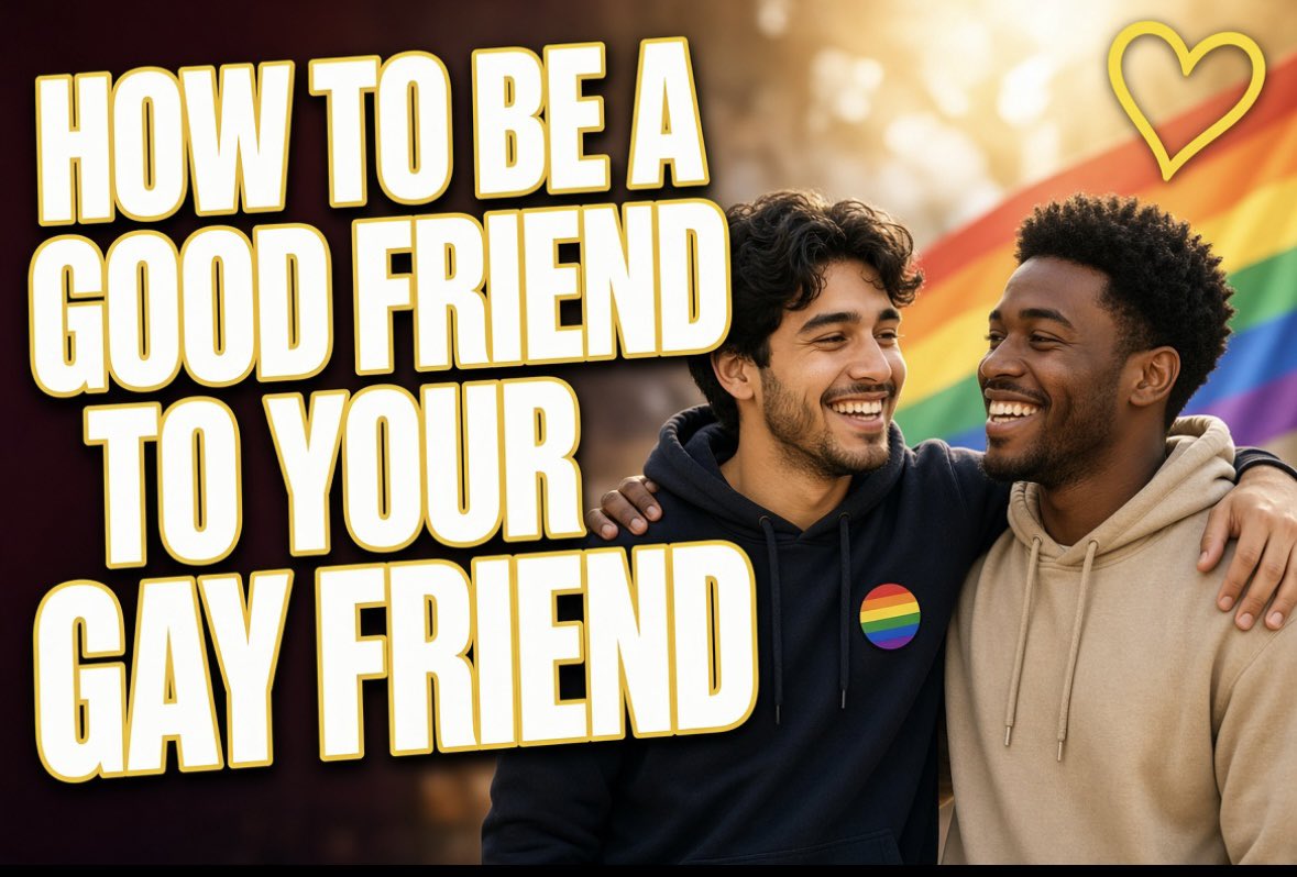Oziomayyvt's tweet photo. 🏳️‍🌈 HOW TO BE A GOOD FRIEND TO YOUR GAY FRIEND ❤️

Having a gay friend is not something to be ashamed of. It’s an opportunity to understand someone beyond their sexuality.

🤝 Respect who they are.
❤️ Listen without judging them.
🫂 Stand beside them when others reject them.
🔒 Keep their personal life private.
💯 Treat them with the same love, honesty, and respect you expect from others.

Your gay friend doesn’t need you to understand everything immediately. They need you to respect them, accept them as a person, and show them genuine friendship.

Being a good friend isn’t about agreeing on everything. It’s about treating each other with dignity, even when you’re different. 🌈