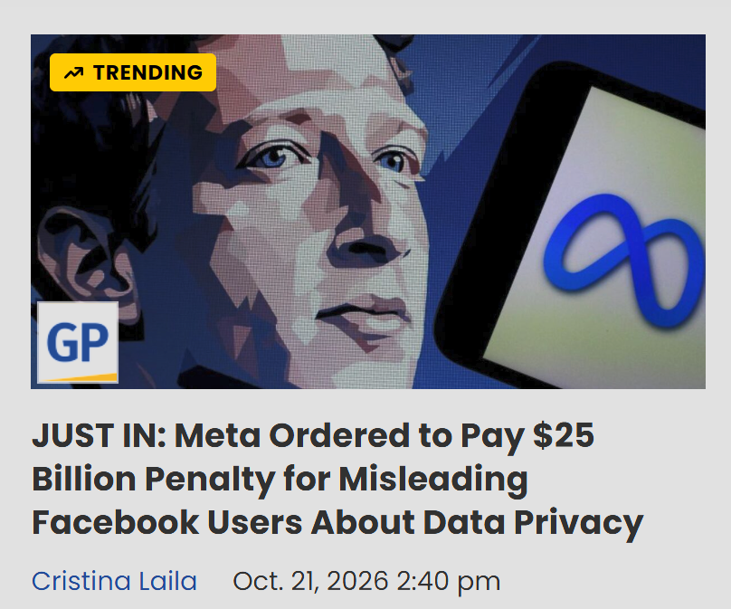 AwakenedOutlaw's tweet photo. That's in billions with a b, folks.  Twenty-five of them to be precise.
______
JUST IN: Meta Ordered to Pay $25 Billion Penalty for Misleading Facebook Users About Data Privacy https://t.co/tUAHMAc9IS