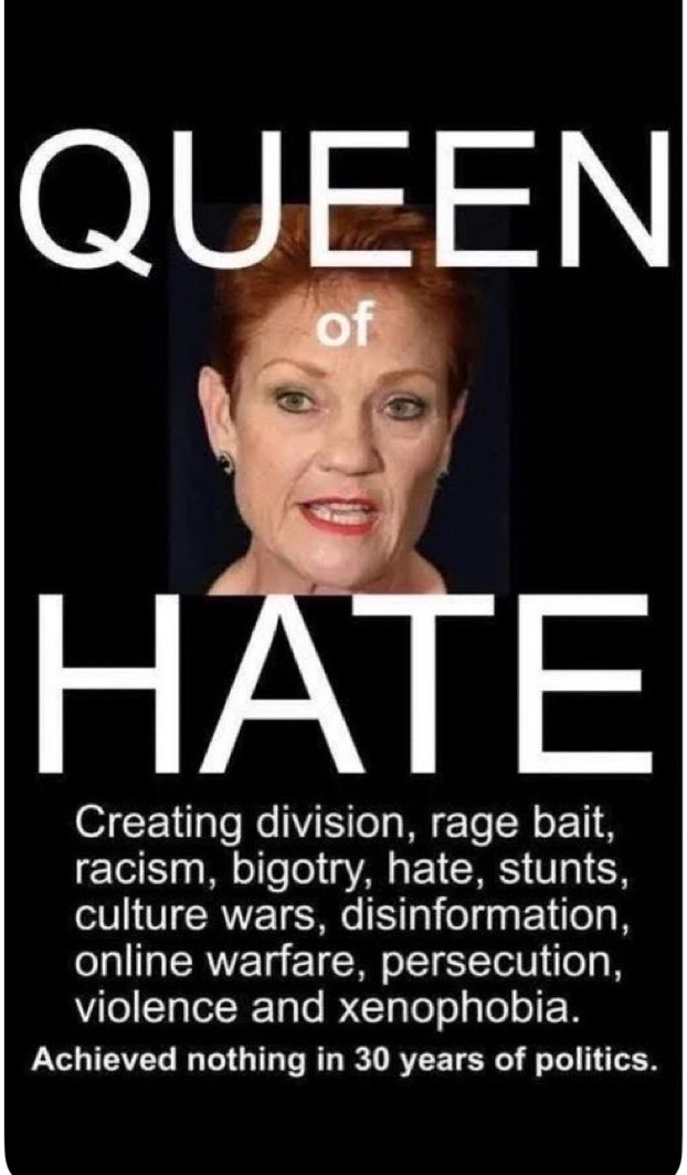 PaulRob11880584's tweet photo. Remember this, the right wing media should hang their heads in shame. 

They are as guilty as @PaulineHansonOz in inciting hatred in Australia.

When calling out Hanson, call out the media for fuelling the fire of hatred. https://t.co/iXxzl6T7cu