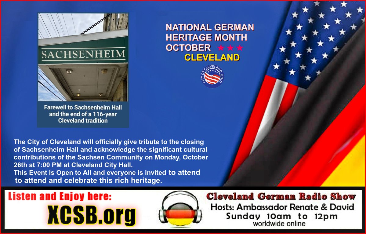 AmbasadorRenate's tweet photo. City of Cleveland gives tribute to the closing of Sachsenheim Hall on Monday, October 26th at 7:00 PM at Cleveland City Hall. This event is open to the public,
#clevelandmeetups
#ThisisCle #AmbassadorRenate
https://t.co/wj7lJ49O0U https://t.co/MMLzTJQXJx