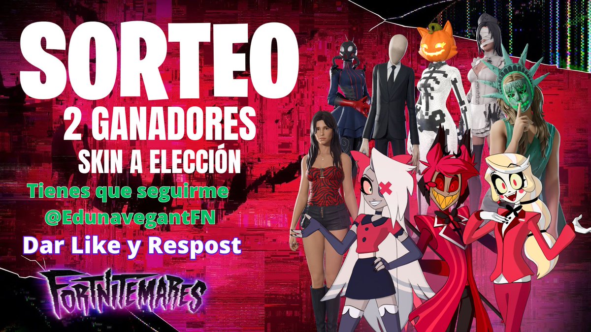 EdunavegantFN's tweet photo. SORTEO 2 GANADORES SKINS A ELECCIÓN FORTNITEMARES (el que quieras)🎃:

✅Sigueme: @EdunavegantFN
❤️Dar Like y Repostear

EL SORTEO FINALIZA: 23 Octubre

⚠️ADVERTENCIA: Tienes que esperar 2 días para entregártelo.

¡Suerte a tod@s!💜

#Fortnite #Fortnitemares2026 https://t.co/lNmSOsnxNm