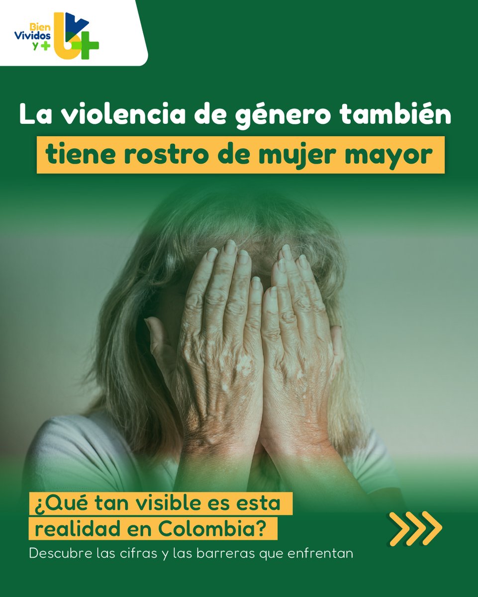 bienvividosymas's tweet photo. La #ViolenciaDeGénero también tiene rostro de mujer mayor. ¿Qué tan visible es esta realidad en Colombia?

Entre enero y julio de 2026, 81 de los 92 exámenes médico-legales por presuntos delitos sexuales a personas de 60 años o más correspondieron a mujeres.

Abrimos hilo 🧵 https://t.co/qx442VPKjh