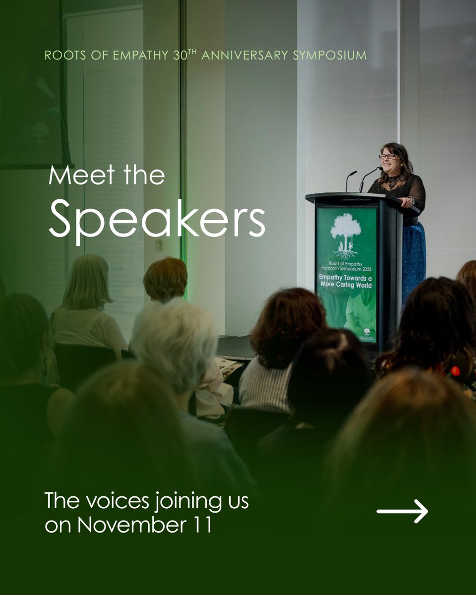 RootsofEmpathy's tweet photo. Rarely do leaders from business, politics, public life, health and technology gather to examine one question from many perspectives.

On November 11, they will. What is the role of empathy in democracy? Be part of Roots of Empathy's 30th Anniversary Symposium at the Globe and Mail Centre in Toronto, or join from anywhere online. 

Don’t miss out! Register today: https://t.co/mQZIjybA3h