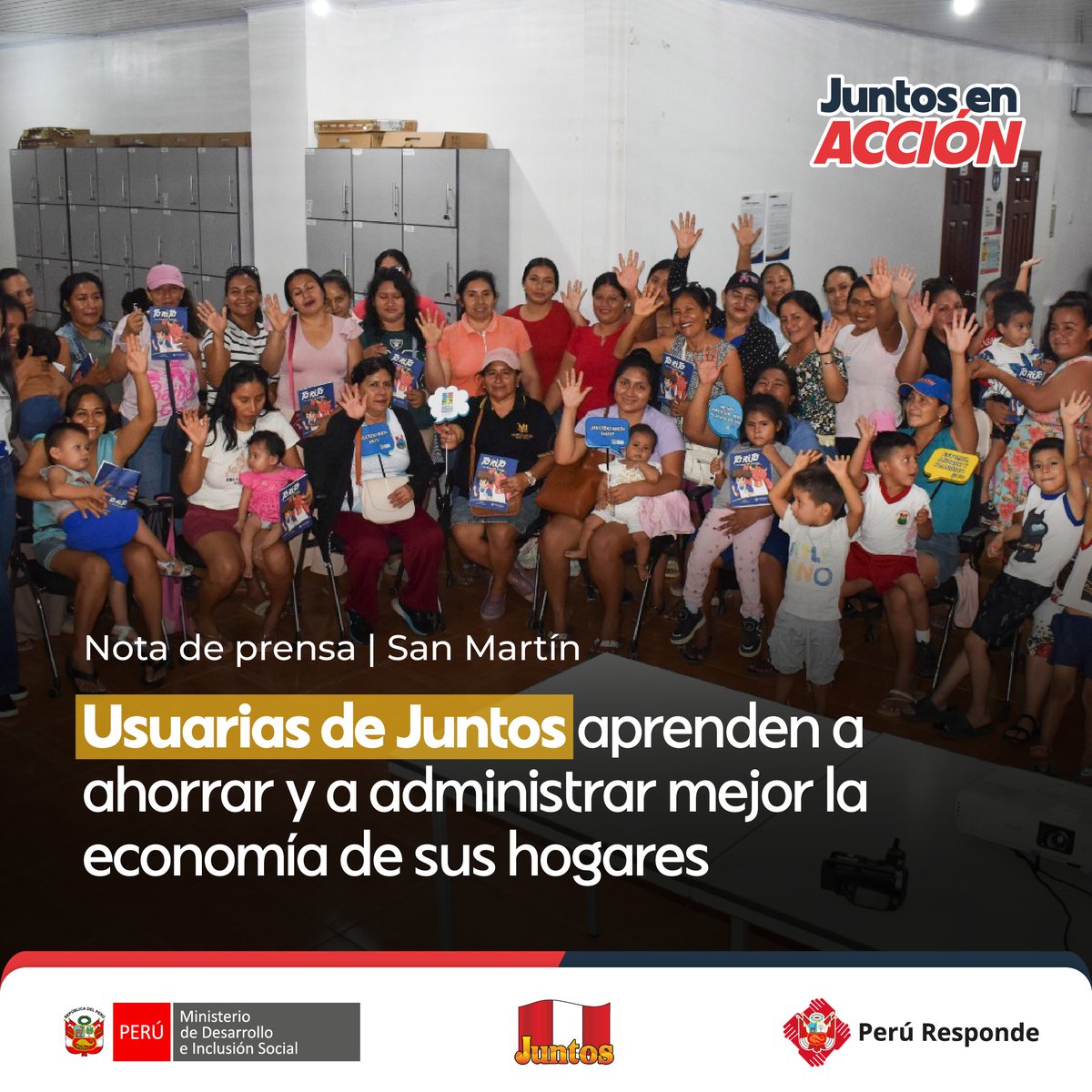 Midisjuntos's tweet photo. ¡Decisiones informadas para el hogar! 
En #SanMartín, usuarias de Juntos se capacitaron en educación financiera junto a la @SBSPERU, aprendiendo sobre cultura del ahorro, presupuestos y finanzas familiares. 💳
📰 https://t.co/X82XqnxRLz 
#Midis https://t.co/GXkEliUhZ8