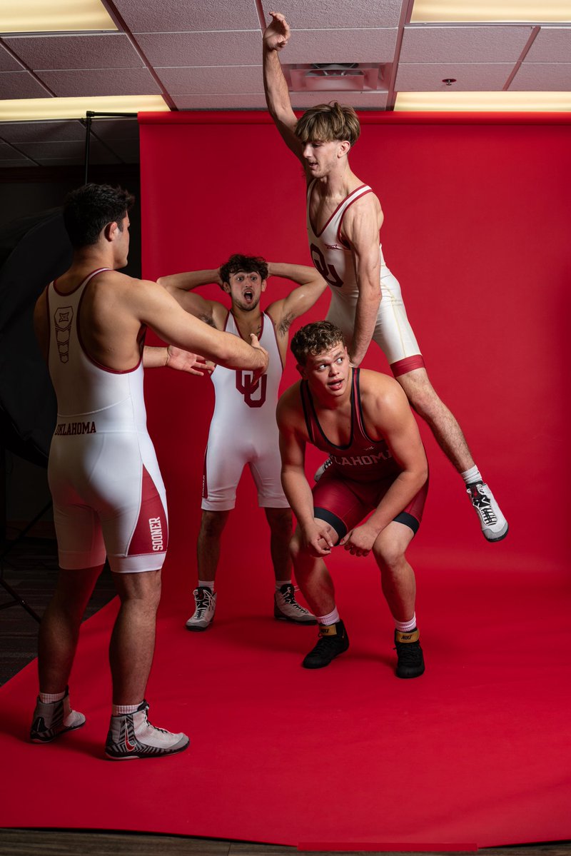 OU_Wrestling's tweet photo. media day poses did not disappoint 🙂‍↕️ https://t.co/GQMWM9Yc3i