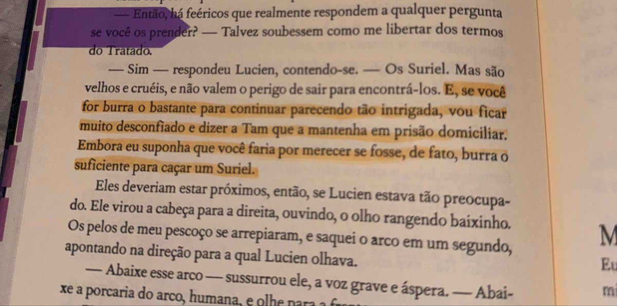 shadownighti's tweet photo. “E, se você for burra o bastante para continuar parecendo tão intrigada, vou ficar muito desconfiado e dizer a Tam que a mantenha em prisão domiciliar. Embora eu suponha que você faria por merecer se fosse, de fato, burra o suficiente pra caçar um Suriel”

parem gente, o lulu é a vítima.