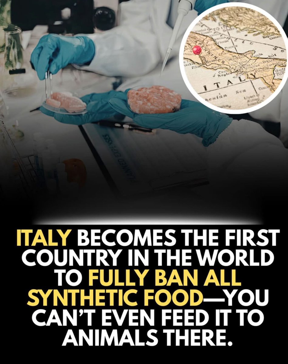 scitechgirl's tweet photo. 🚨 *Italy Drew a Line Between Traditional Food and Lab-Grown Meat.

Imagine a country where meat grown from animal cells in a laboratory cannot legally be produced or sold. That country is Italy, which made headlines worldwide with a controversial food law.

In December 2023, Italy became the first country to pass a national law banning the production, sale, and import of **cultivated meat made from animal cells**. The law also covers certain animal-cell-based products used in animal feed.

But why did Italy take this step?

The government said it wanted to protect public health, traditional farming, and the country's food heritage. Supporters welcomed the move, while critics raised questions about innovation and the future of sustainable food.

*Here is the twist: The legal picture is more complicated than viral headlines suggest. Questions have been raised about the law's compatibility with European Union rules, so its legal enforceability has faced scrutiny.

This is not a ban on every type of synthetic or plant-based food. It specifically targets products made from animal cells or tissues.

As laboratory-grown food technology advances, one big question remains: **Should the future of food be decided in a laboratory or on a farm?** 

Source:
Thomas, J. (2025, December 9). *Viral posts mislead on Italy's 'lab-grown meat' ban*. Euronews.