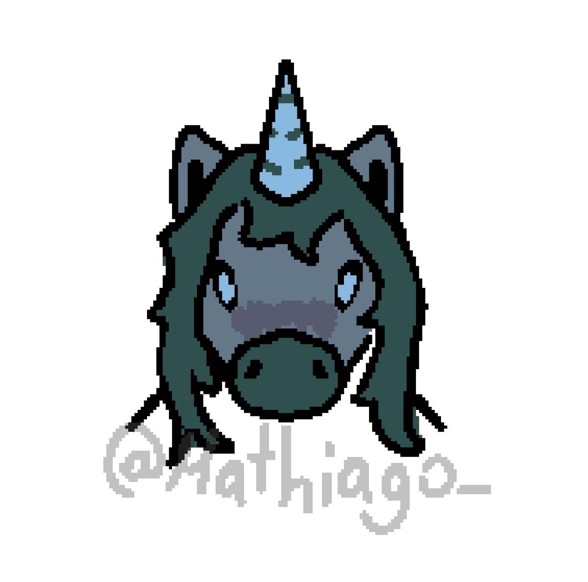 mathiago_'s tweet photo. Day 21 - Kelpie Draft Unicorn
============================  
#pixelart #pixelartist #pixelartwork #art #Weretober #Weretober2026 https://t.co/z6VwRjxERq