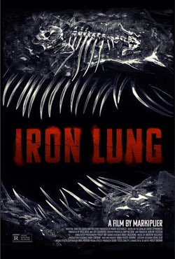 silverlock's tweet photo. Tonight’s Halloween season movie is Iron Lung.  The first time I have watched it.  
A movie by a YouTuber based on a video game.  In the future, something happened and all the stars and planets vanished.  Only some space stations and moons are left.  
People found one moon covered in human blood, and the movie takes place as a convict is lowered into a sea of blood in a submarine to explore.  He has to take X rays to see what is out there.