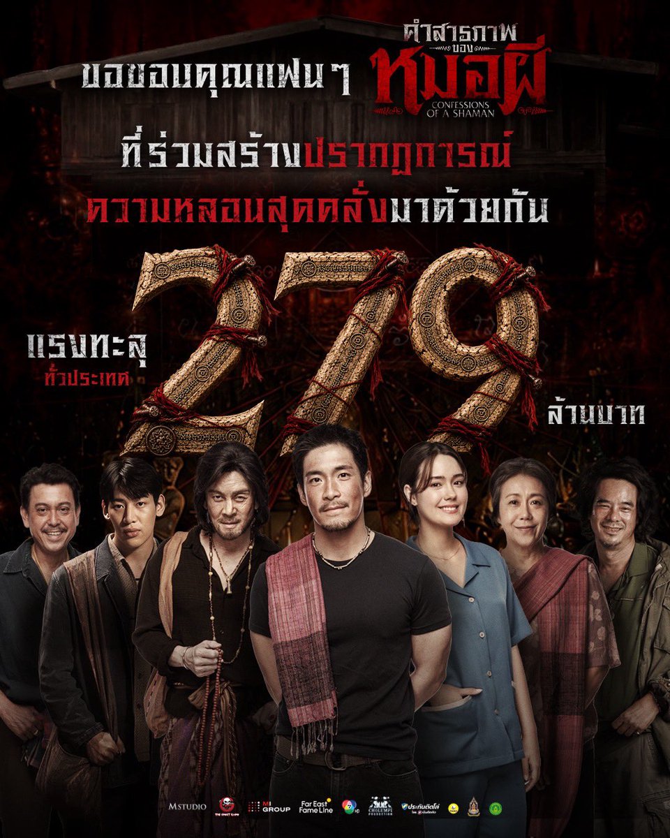 WeLoveSF's tweet photo. สิ้นสุดการเดินทางของ "คำสารภาพของหมอผี"
ขอขอบคุณแฟน ๆ ที่ร่วมสร้างปรากฏการณ์สุดคลั่งมาด้วยกัน แรงทะลุ 279 ล้านบาท ทั่วประเทศ📿

| ข้อมูลจาก M Studio

#คำสารภาพของหมอผี #ConfessionsOfaShaman
#อาเล็กธีรเดช #ชาคริตแย้มนาม #เดนิสเจลีลชา #BamBam 
#SFgenCinema 
#ดูหนังที่SF 
#SFcinema 🍿❤️