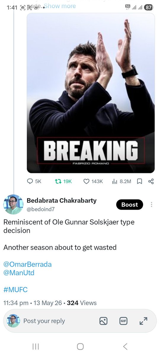 bedoind7's tweet photo. No to Howe,No to Southgate, No to McKenna, No to Emery
Amorim, @OmarBerrada ,you appointed was the right man,but now ie past. We need to appointed Nagelsmann
Don't listen to @GNev2 & British commentators at sky,talksport and BBC,they are rubbish. @manutd #SackCarrick #MUFC https://t.co/MPBHehyTxf