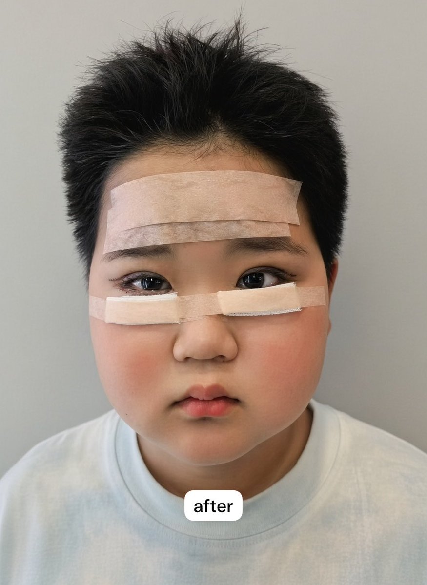 mtgjdpa's tweet photo. 【悲報】中国整形さん、11歳に二重全切開＋眼瞼下垂手術の幼児虐待を行い炎上する

TCBが小学生に二重整形モニターをやって週刊誌に報道にされた事件が記憶に新しいが、今回は埋没法ではない後戻りできない全切開だ。

瞼の形は大人になるまでに変わっていく事が想定されるので、小学生中学生で目頭切開や全切開させるのは親の責任放棄だと思ってる。
