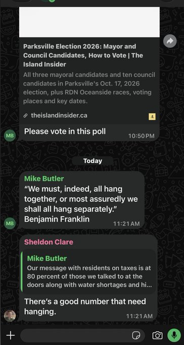 YourAnonCentral's tweet photo. BC Conservative Sheldon Clare claimed residential schools created “opportunities” for Indigenous children and challenged the Truth and Reconciliation Commission’s findings.

In September, he wrote that “there’s a good number that need hanging” in a group chat. #bcpoli #cdnpoli https://t.co/cHtdE0pmLA