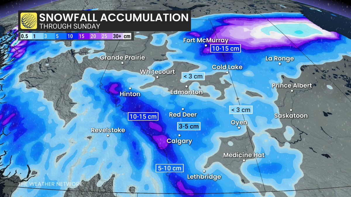 HowesNathan's tweet photo. Yikes. Winter will be giving parts of the Prairies a sneak preview, with as much as 50 cm of snowfall possible in northern sections. Folks should prepare for significant travel disruptions. #Halloween 🎃decorations may need to be dug out from the snow. https://t.co/uxDYToAFHl https://t.co/m482CkAaH5