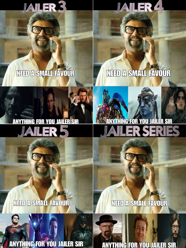 imVIKI_'s tweet photo. Jailer memes are unstoppable. #Jailer2 https://t.co/LeSFVTWV8K