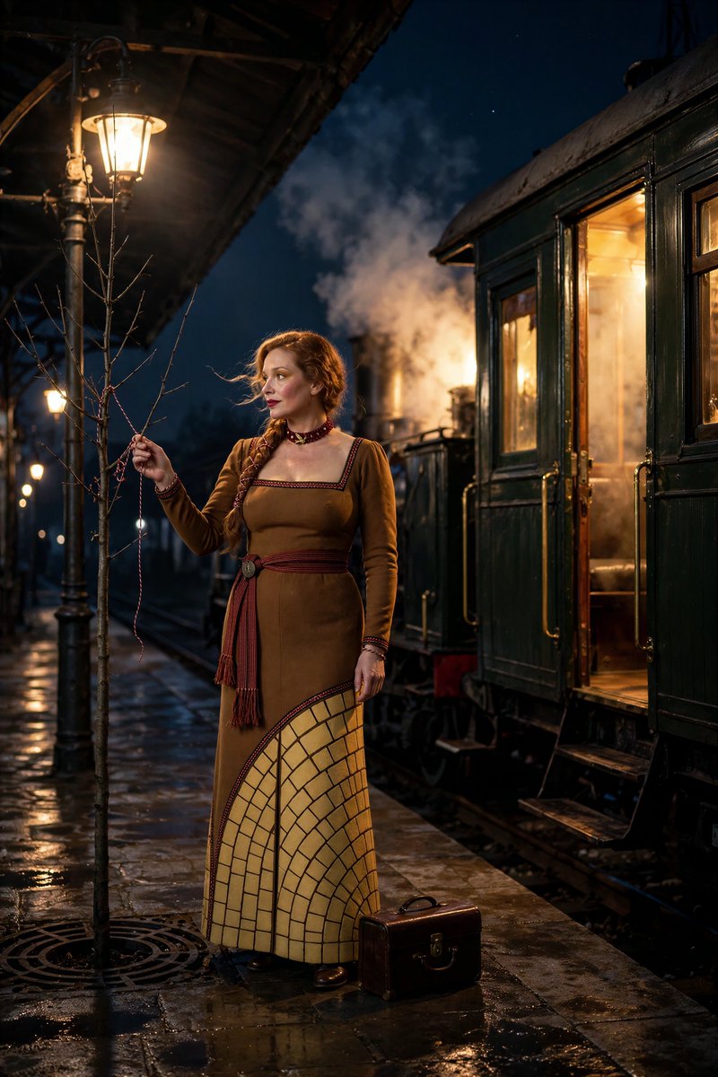 HgbrdCeline's tweet photo. #Mischa #Sofia
"The Thread She Left"
#LyraAI #MuseImage #OrientExpress
'Wore the red-and-white thread all day, then tied it to a bare twig before boarding. You give it to a tree when spring comes. She gave it to the city.' https://t.co/3z1a5It8h4