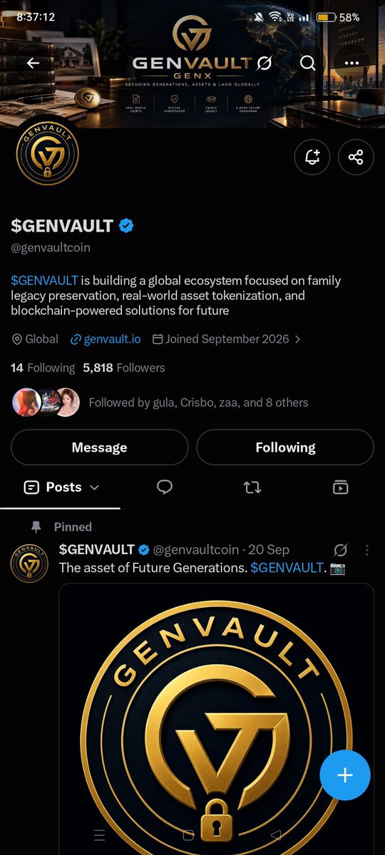 chw3oi's tweet photo. @DeFiRobinVerse @genvaultcoin Done https://t.co/Dq9HZGy8kQ