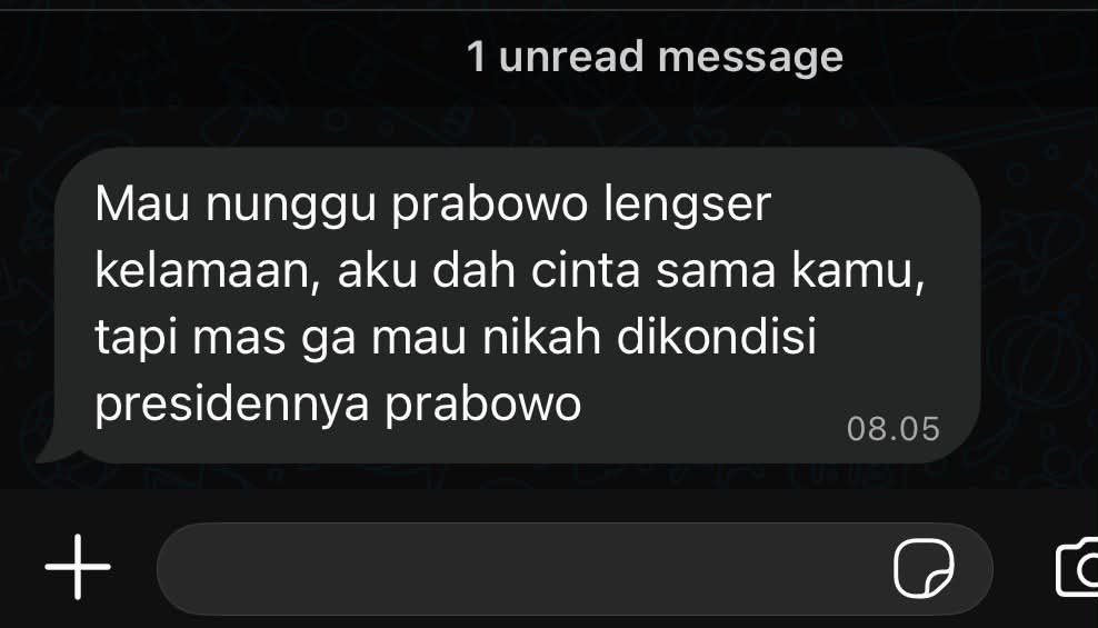 PocongGaib's tweet photo. nikah kehalang restu ❌
nikah kehalang prabowo ✅

Maharnya lengser prabroro https://t.co/42xtd0u5Qh