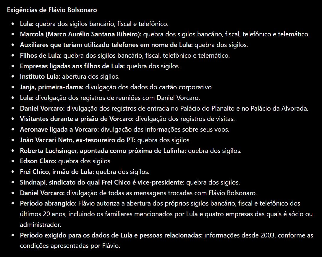 jvtmarx's tweet photo. @BiguOnay @opovo @JoaoPauloBiage A lista do que o Lula topou abrir https://t.co/eFvJpVDi1V