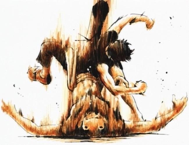 memepriest1's tweet photo. @comrade_pabs Here is Luffy beating the shit out of a looting arsonist for burning down someone’s shop. https://t.co/UsXwVU1uXU